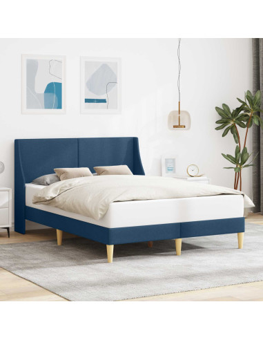 Struttura del letto con testiera Blu 120 x 190 cm Tessuto