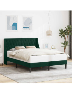 Struttura del letto Verde Scuro 120 x 190 cm Velluto