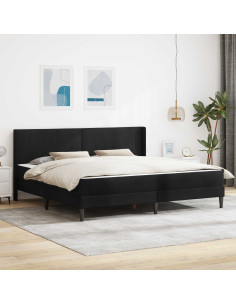 Struttura letto con materasso con testiera 2 pcs Nero Velluto