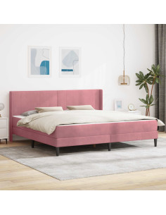 Struttura letto con materasso con testiera 2 pcs Rosa Velluto