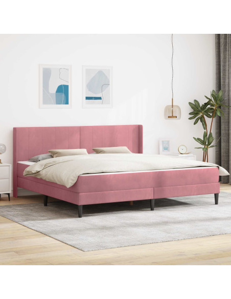 Struttura letto con materasso con testiera 2 pcs Rosa Velluto