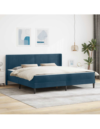 Struttura letto con materasso con testiera 2 pcs Blu Velluto
