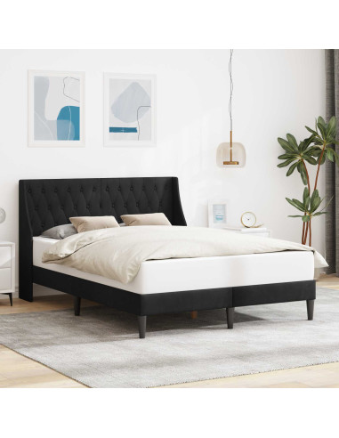 Struttura del letto con testiera Nero 160 x 200 cm Velluto