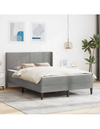 Struttura del letto Grigio chiaro 140 x 200 cm Velluto