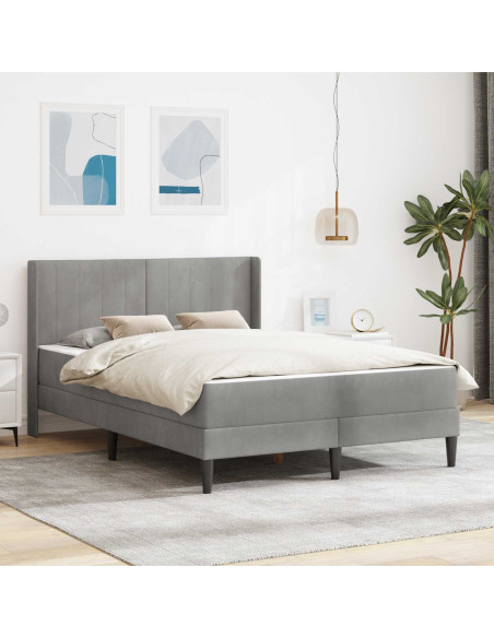 Struttura del letto Grigio chiaro 140 x 200 cm Velluto
