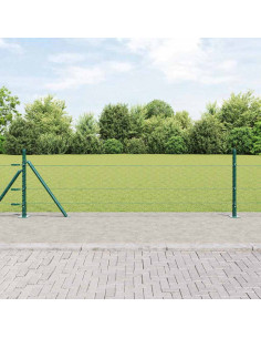 Palo della recinzione Verde 25 x 0,5 m (rete 50 mm) Acciaio
