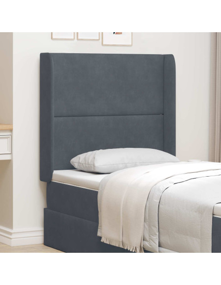 Orecchia della Testata Grigio 80 x 16 x 4 cm Velluto