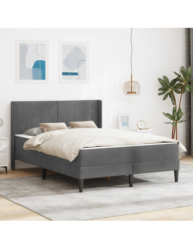 Struttura del letto Grigio scuro 140 x 190 cm Velluto