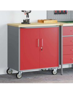 Banco da lavoro con lo scaffale Rosso e Grigio 75 x 45 x 85 cm