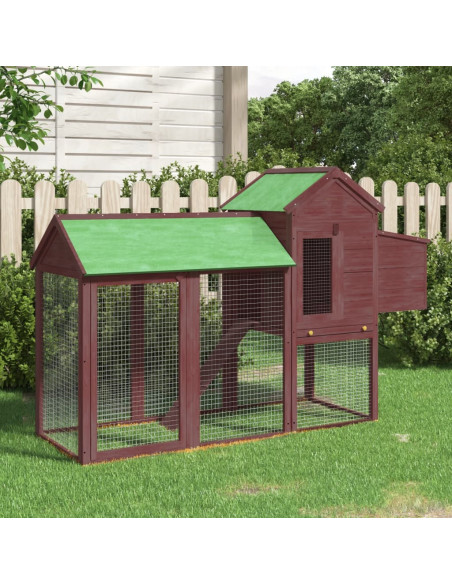 Pollaio Moka 193x65x117 cm in Legno Massello di Pino