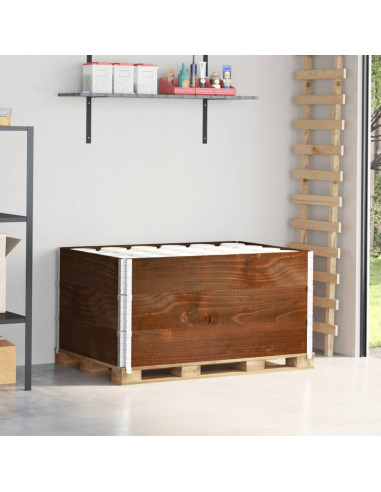 Paretali per Pallet 3pz Marroni 120x80cm Legno Massello di Pino