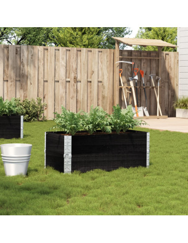 Fioriera da Giardino Nera 100x50 cm in Legno Massello di Pino