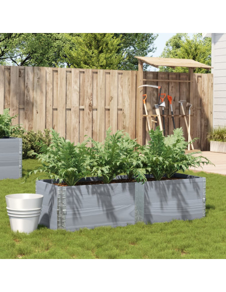 Fioriera da Giardino Grigia 150x50 cm Legno Massello di Pino