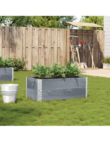 Fioriera da Giardino Grigia 40x40x78 cm Legno Massello di Pino