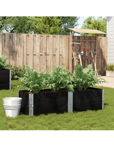 Fioriera da Giardino Nera 150x50 cm in Legno Massello di Pino