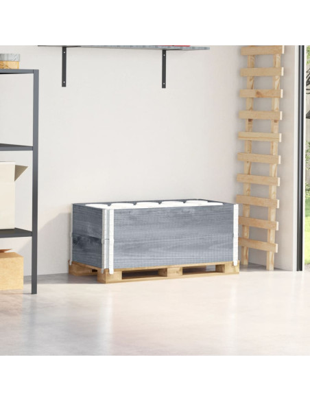 Paretali per Pallet 2pz Grigi 100x50cm Legno Massello di Pino