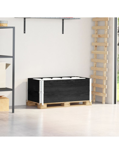 Paretali per Pallet 2 pz Neri 100x50cm Legno Massello di Pino