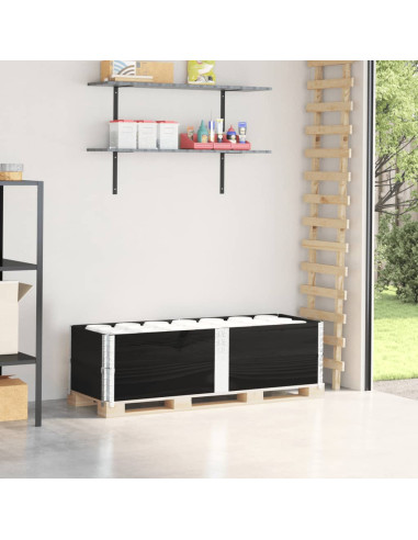 Paretali per Pallet 2 pz Neri 150x50cm Legno Massello di Pino