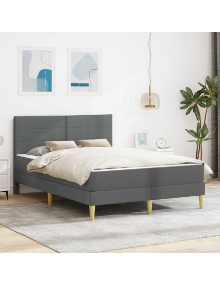 Struttura del letto Grigio scuro 140 x 190 cm Poliestere