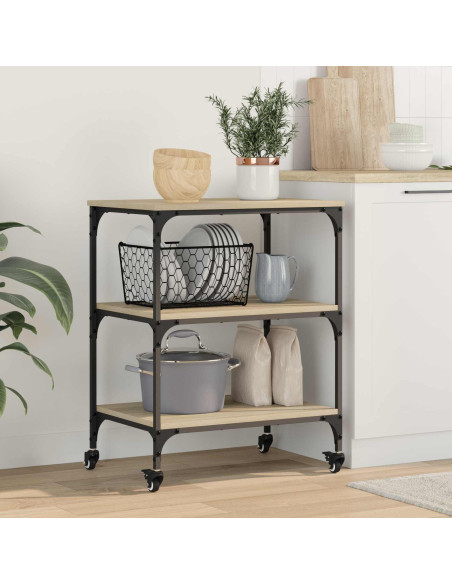 Carrello da Cucina Rovere Sonoma 60 x 41 x 76 cm