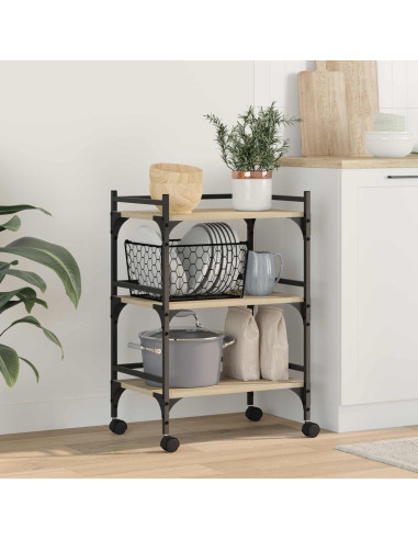 Carrello da Cucina Rovere Sonoma 50 x 35 x 75,5 cm