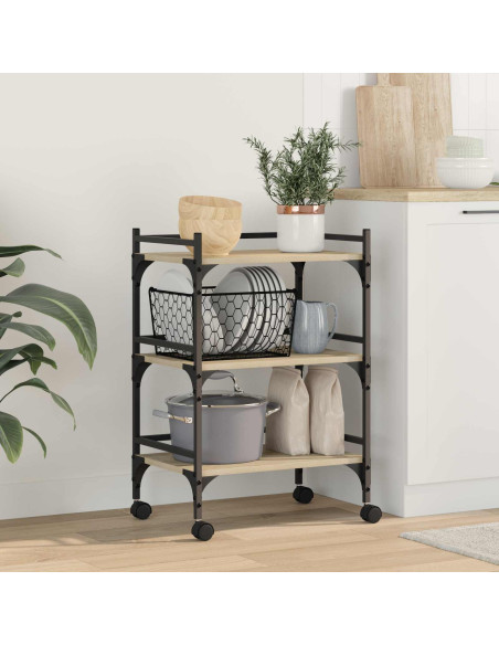 Carrello da Cucina Rovere Sonoma 50 x 35 x 75,5 cm