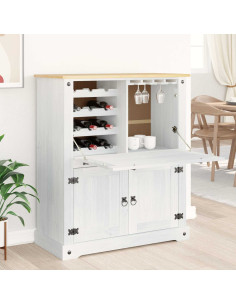 Mobile per vino Bianco 97 x 45 x 114 cm Pino massello