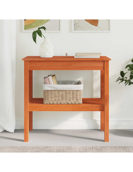 Tavolo consolle con lo scaffale Marrone Cera 80 x 40 x 75 cm