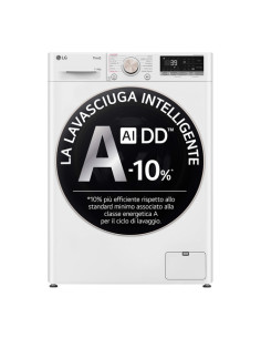 LG D4R7011TSWG Lavasciuga 11/6kg AI DD, Classe D, 1400 giri, TurboWash 360, Vapore, Wi-Fi