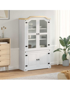 Vetrina Bianco 103.5 x 42 x 180 cm Pino massello