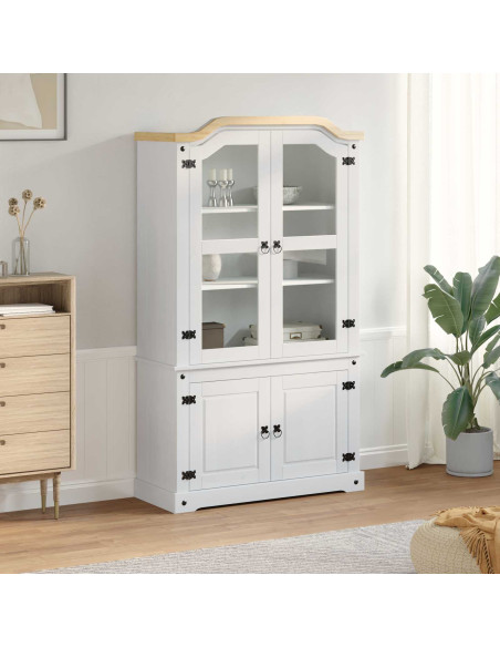 Vetrina Bianco 103.5 x 42 x 180 cm Pino massello