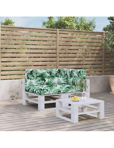 Cuscini per Pallet 3 pz Motivo a Foglie Tessuto