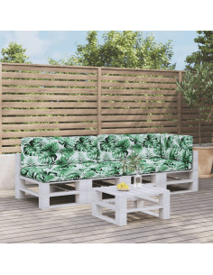 Cuscini per Pallet 5 pz Motivo a Foglie Tessuto