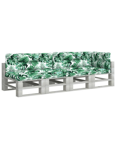 Cuscini per Pallet 5 pz Motivo a Foglie Tessuto