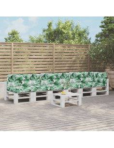 Cuscini per Pallet 7 pz Motivo a Foglie Tessuto