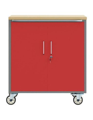 Banco da lavoro con lo scaffale Rosso e Grigio 75 x 45 x 85 cm