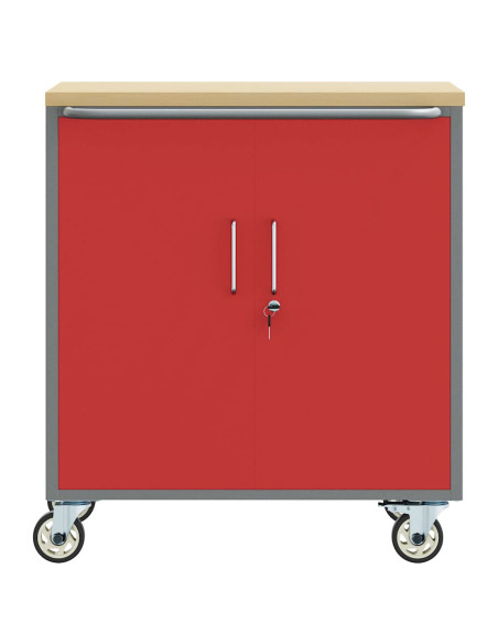 Banco da lavoro con lo scaffale Rosso e Grigio 75 x 45 x 85 cm