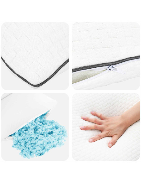 Cuscino da Letto Bianco 50 x 30 x 11 cm