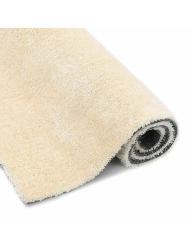 Tappeto Shaggy per Area Crema 120 x 160 cm Polietilene
