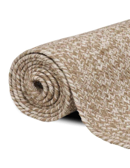 Tappeti per area Rettangolare Naturale e Bianco 60 x 250 cm