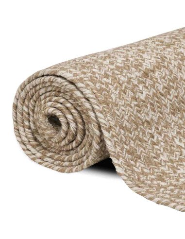 Tappeti per area Rettangolare Naturale e Bianco 80 x 150 cm