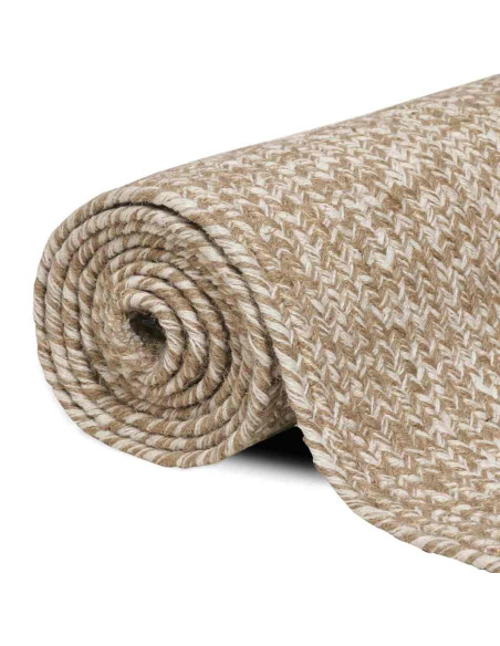 Tappeti per area Rettangolare Naturale e Bianco 80 x 150 cm
