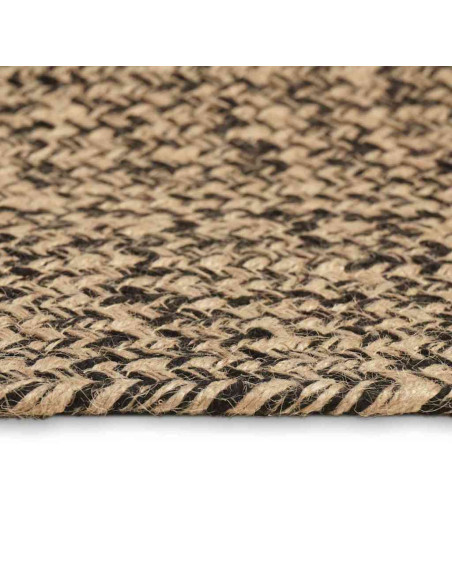 Tappeti per area Rettangolare Naturale e Nero 100 x 200 cm Juta