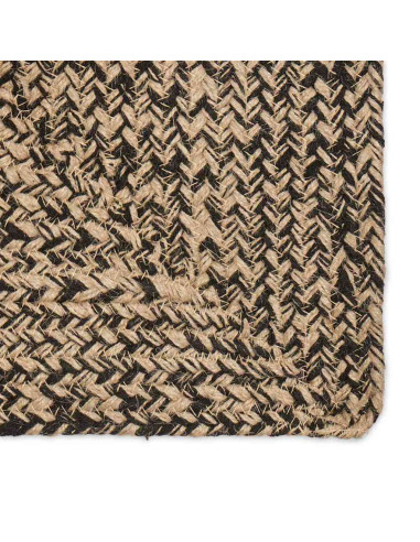 Tappeti per area Naturale e Nero 160 x 160 cm Juta