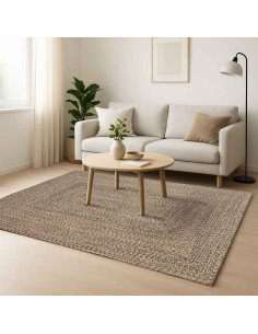 Tappeti per area Rettangolare Naturale e Nero 200 x 290 cm Juta 2