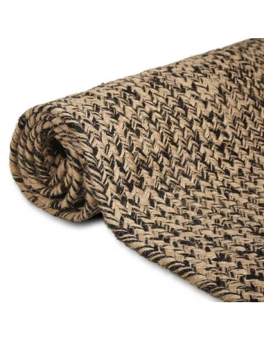 Tappeti per area Quadrato Naturale e Nero 240 x 240 cm Juta