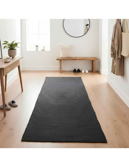 Tappeti per area Rettangolare Grigio scuro 100 x 200 cm Juta