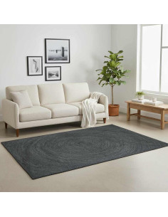 Tappeti per area Rettangolare Grigio scuro 140 x 200 cm Juta 2