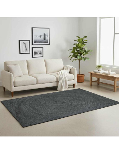 Tappeti per area Quadrato Grigio scuro 160 x 160 cm Juta