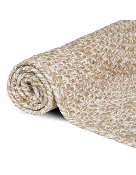 Tappeti per area Rettangolare Naturale e Bianco 60 x 300 cm